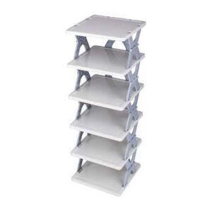 Smart Shoe Rack with 6 Layer Shoes Stand Multifunctional Entryway Foldable & Collapsible Door Shoe Rack Free Standing Heavy Duty Plastic Shoe Shelf Storage Organizer Narrow Footwear Home (Mix Color)