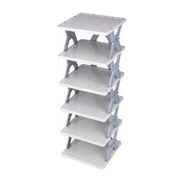 Smart Shoe Rack with 6 Layer Shoes Stand Multifunctional Entryway Foldable & Collapsible Door Shoe Rack Free Standing Heavy Duty Plastic Shoe Shelf Storage Organizer Narrow Footwear Home (Mix Color)