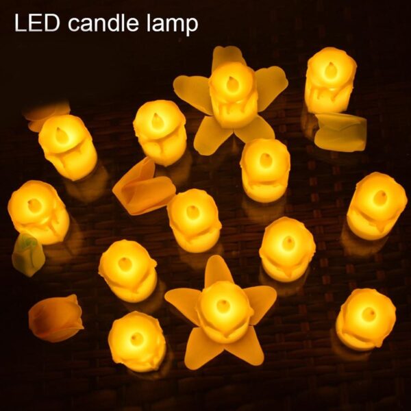 Set of 24 Multicolor Flameless Melted Design Candles for Decoration