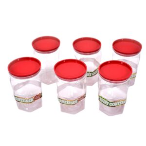 Air Tight Kitchen Storage Container for Rice | Dal | Atta, BPA-Free, Flour | Cereals | Snacks | Stackable | Modular, Round. (Approx - 1100Ml, Set of 6pcs)