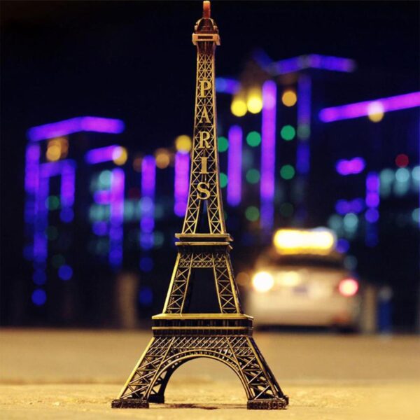 Antique 3D Eiffel Tower Statue - Metal Paris Landmark Decorative Showpiece for Home & Office