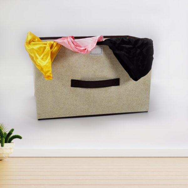 Foldable Storage Box with Lid and Handles, Cotton and Linen Storage Bins and Baskets Organizer for Nursery, Closet, Bedroom, Home
