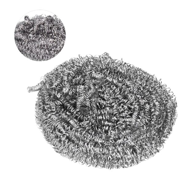 Stainless steel scrubber for cleaning pots