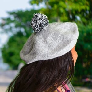 Warm winter beret cap in stylish design