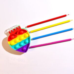 Heart pattern  it Fidget Spiral Notebook Bubble Push  Fidget Silicon Toy Book Stress Relief Anxiety School Stationery Notebook