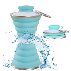 Silicone Collapsible Water Bottle for Camping & Sports (BPA Free, Leak Proof)